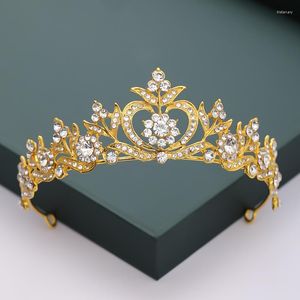 Haarspangen Frauen Pflanze Schmuck Hochzeit Tiara Europäische Braut Strass Gold Silber Farbe Diademe Krone Braut Zubehör