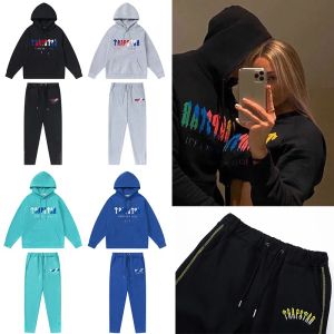 10A عالي الجودة 2023 Mens Trapstar Tracksuits سراويل سترة سترة مجموعة مصممة هوديز الشارع شارع Sweatshirts بدلة الرياضة التطريز زخرفة أفخم سميكة