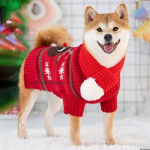 Abbigliamento per cani Cani di Natale Vestiti caldi per animali domestici per cani Inverno Piccolo maglione medio Abbigliamento per animali domestici Costume a maglia Cappotto Vestiti con stampa di cartoni animati 231124