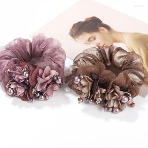 Hair Clips Korean Pearl Flower Fabric Headrope Vintage Premium Crystal Leather Band Elegant Fashion Fashion Acessórios