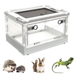 Terrariums Small Animal Breeding Box Lätt att rengöra små djur Habitat Pet Cage Mini Pet House för Lizard Tarantula Spider Frog Scorpion