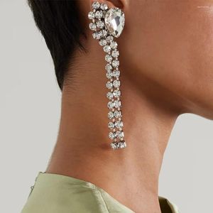 dangle earringsブランドファッションラインストーンチェーン