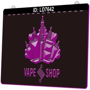 LD7642 Vape Shop Smoke 3D Engraving LED Light Sign Whole Retail341s