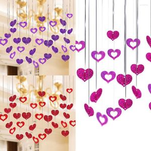 Party Decoration 1bag Colorful Heart Laser Sequined Rain Balloon Pendant Romantic Wedding Room Birthday Accessories