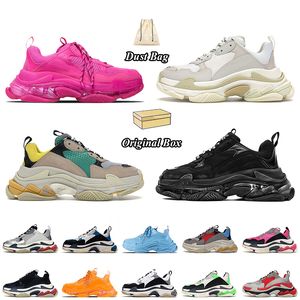 Triple S BalencigaCasual Designer Shoes Women Män Moln White Black Green Rink Navy Red Track Runners Trainers Leather Mesh Low Fashion Vintage Platform Sneakers