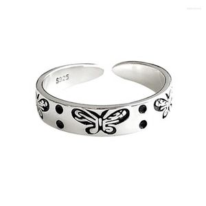 Cluster Rings Vintage 925 Sterling Silver Butterfly Engagement for Women Luxury Jewelry Accessories Wholesale Gift Female Gaabou