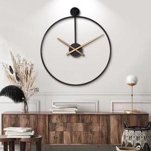 Zegary ścienne proste kutego żelaza metalowego ruchu słońca Silentne sekundowe sekundy sypialnia salonu