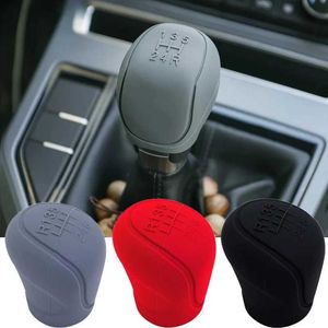 Car Silicone Gear Shift Knob Cover Non-Slip 6-Speed Grip Handle Protective Covers Manual Cars Interior Accessories