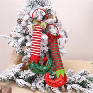 クリスマスの装飾装飾品エルフフィート鉄のリングドアハンギングブーツノッカーホームナビダッド