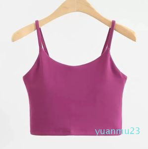 Com o logotipo Yoga Roupas esportes de roupas íntimas femininas vestir belas de costas Great Brap Strap Top Top Fitness Vest