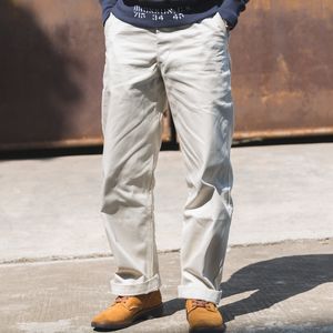 Calças masculinas Bronson 1950s Army Chino Troushers 14oz Cotton Swill Officer Pant Militar Khakis 230426