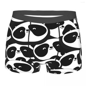Underbyxor panda mens trosor boxare underkläder svartvita huvuden sexiga manliga shorts boxershorts män polyester tryck