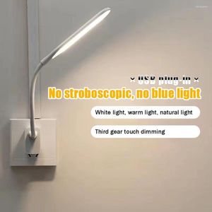 Lampade da tavolo Lampada da tavolo a LED portatile per la cura degli occhi Lampada da comodino per dormitorio Lampada da scrivania con presa USB Luce notturna da lettura liberamente pieghevole