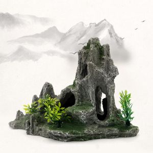 Dekorationer Aquarium Decoration Fish Tank Landscaping Rockery Decory Decorative Rocks Reptile Hiding Cave Ornament Aquascape Accessories