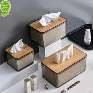 Transparent Tissue Boxes Household Square Table Napkin Holder Wood Lid Paper Storage Container for Home Car Tissue Dispenser