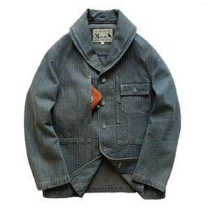 Hunting Jackets Washed Distressed Denim Long-sleeved Men's Pullover Shirt Street Trend Semi-cardigan Loose Jacket Outdoor Hiking Tooling