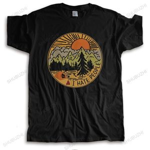 Мужские футболки я ненавижу футболку People Love Camping Tshirt Funny Piding Retro Tshirt Digital Print Unisex Комфортный летний фут 100% хлопковая топ 230425