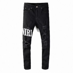 jeans män höst maskulina brev jeans byxor trendiga dance club magery s toursers e6tn#