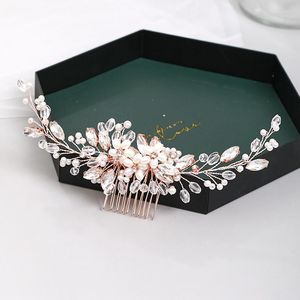 Hair Clips Handmade Pearl Wedding Hairwear Accessories Silver Color Tiara Comb Women HairBand Bridal Fashion Jewelry Headpiece