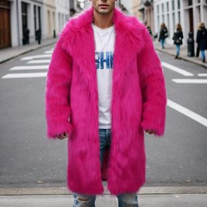 Parka da uomo in piumino invernale caldo rosa stampa leopardata moda outdoor lana artificiale colletto cappotto giacca a vento da uomo 231124