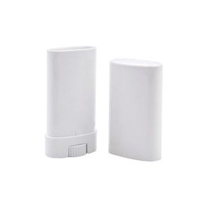 Bärbar DIY 15 ml Plastisk tom flaska oval deodorant Stick Containers Clear White Fashion Lip Balm Lipstick Tubes Ttekb
