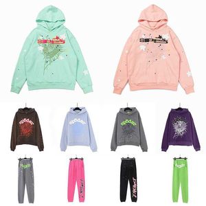 Męskie bluzy bluzy Spider Spder Young Thug Angel Pullover Pink Red Hoodie Hoodys Pants Men Spders Drukowanie wysokiej jakości 1GL7