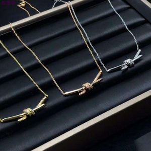 Fashion Ti&co Women's Rose Gold Knot Christmas Designer Jewelry as Gold/rose Bead Necklace Ism Necklace