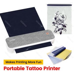 Thermal Printers Wireless Tattoo Transfer Bluetooth USB Mobile Printer Machine Text PDF Document Printing Maker With Paper