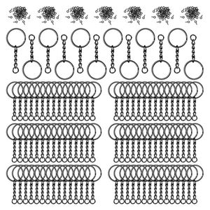 Keychains Pieces Key Chain Rings Kit Black para fabricar Hardware SuppliesKeyChains