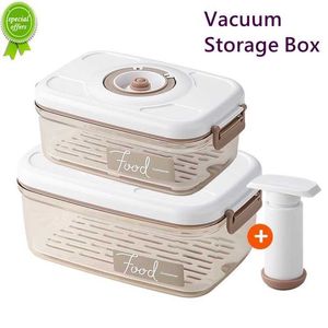 Lebensmittel-Aufbewahrungsbehälter Vakuum-Aufbewahrungsbox mit Ablaufnetz Lebensmittelspender mit großer Kapazität, transparenter, versiegelter Tank, Küchen-Organizer