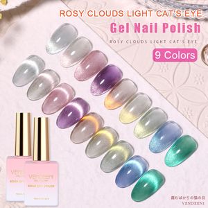 False Nails Vendeeni 9 Colors Sunglow Cat Eye Gel Magnetic UV Soak Off Varnish Rosy Clouds Light Art Lacquer 15ml 230425