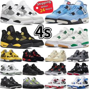 Jumpman 4 4s Basketball Shoes for Men Women OG Red Thunder Pine Green Military Black Cat White Oreo Sail Seafoam University Blue Bred Mens Womens Sports Sneakers