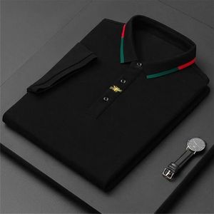 メンズポロシャツラグジュアリープリントゴルフポロススタンドカラーTシャツスリムフィット通気性のあるソリッドカラー短袖