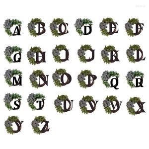 Decorative Flowers 26 English Letters Front Door Wreath Bedroom Dormitory Party Background A0KE