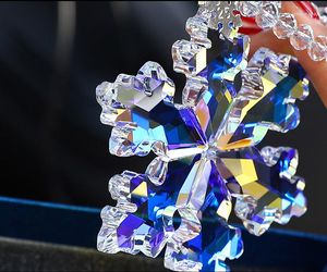 Ciondoli Ciondolo per auto con fiocco di neve in cristallo austriaco Trasparente Grande Decorazione natalizia appesa