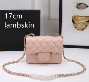 Ketten Echtledertasche Klappentaschen Designer Damen Luxusmode Vintage klassische Handtasche Goldsplitter Umhängetaschen Handtaschendesign Innenfach