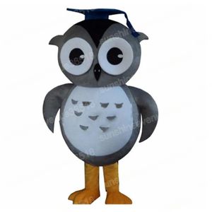 Adult size Gray Owl Mascot Costume Cartoon theme character Carnival Unisex Halloween Birthday Party Fancy Outdoor Outfit For Men Women