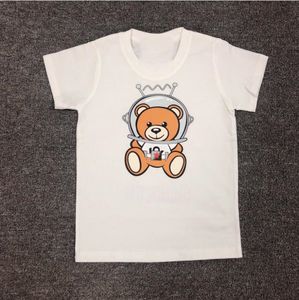 Summer Boys Girls Brand T-shirts Cartoon Bear Björn Kids Kort ärm T-shirt Bomull Barn Bokstäver Tryckt Skjortor Child Shirt