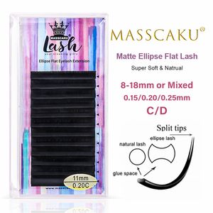 メイクアップツールMasscaku Ellipse Flat Lashesソフトスプリットフェイクまつげエクステンション個々のまつげ自然供給230425