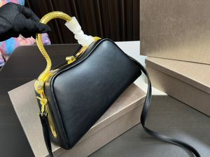 Metallhandtag Snake Head Bag Women Fashion Shopping Satchels axelväskor handväska äkta läder crossbody messenger väskor totes lyxdesigner purses plånbok