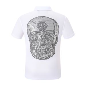 Mens POLO SHIRT SS BAROQUE SKULL Summer 100% Cotton Polo Shirts Men Chest Skull Tops High Quality Breathable plus size Clothes 84604