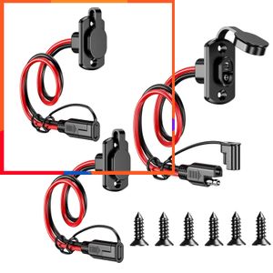 Novo 3pcs 30cm 12awg sae to sae extension cordão à prova de parede lateral à prova de intempéries Montagem de descarga para o gramado Motors Cars Trucks RVS Motorcycles