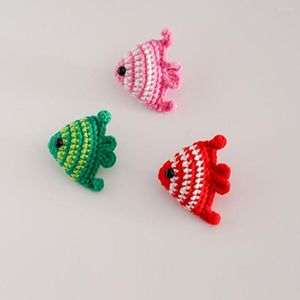 Broches zhen-d crochê artesanal peixe tropical infantil brinquedo brinquedo algodão lã de lã fofa para roupas de camisola de roupas de vestuário