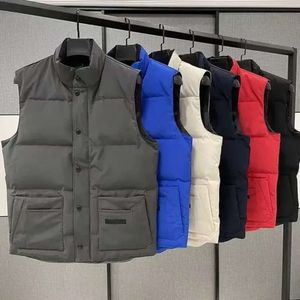 2023 Designer Daunenweste Taschenjacken Parkas Langarm Reißverschluss Abzeichen Männer Downs Mode Lässiger Mantel Canadian Goose Tops Outwear Mehrere Farben 688SS