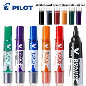 Markers 6 Color Pilot Whiteboard Markers Pen 2.3mm Refillable Liquid Ink Radera Whiteboard Lassroom Supplies School Stationery 231124