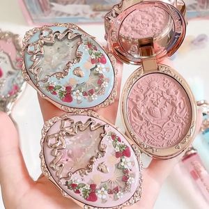 Blush Flower Knows Strawberry Rococo Embossed Blush Palette Nude Natural Bronzer Delicato opaco Pigmento Illumina il trucco del viso delle donne 231124