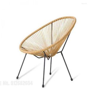Camp Furniture Nordic Living Room Home Armchair Wicker Chair Leisure Balcony Outdoor Rattan Backrest Sofa ChairCamp