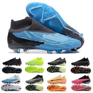 Futbol Botları Phantom GX Phantom GT2 Elite DF FG Blaze Baltık Mavisi Pembe Anti-Zırhlı Patlama Füzyon Volt Futbol Botları Siyah Paket Saplamalar