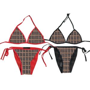 Costumi da bagno alla moda senza schienale Bikini firmati da donna Set costume da bagno con stampa di lettere Costume da bagno estivo traspirante