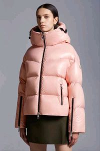 2023 Autumn Winter Women's White Duck Down Parkas Jackets Zipper Single Breasted Hooded Striped Woman's Slim Short Coats MK23037-1